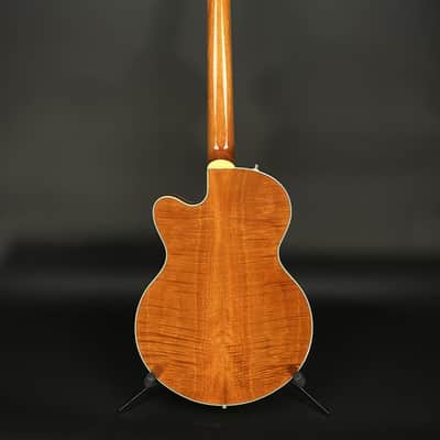 Gretsch Electromatic Limited Broadkaster Junior Flame Okoume - Roundup Orange image 5