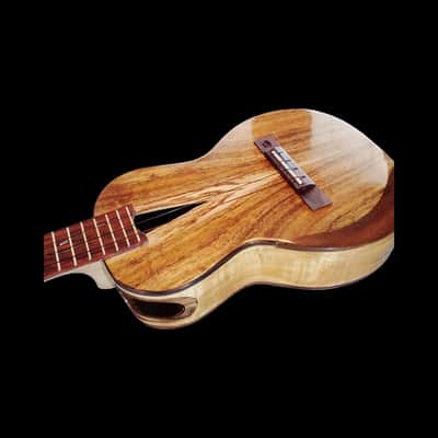Koa with Live Edge Sound Hole Tenor Ukulele - SCJ Jazz Hat #137 image 5