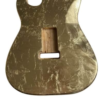 Gold Foil Guitar Strat Style Paulownia Wood Body image 5
