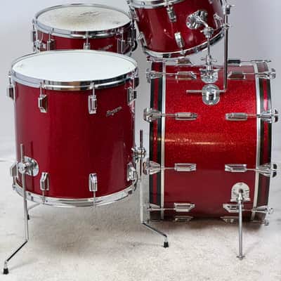 Rogers 22/13/16/5x14" VIDEO 60's Dayton-Era Holiday "Cozy Cole" Drum Set - Red Sparkle imagen 5