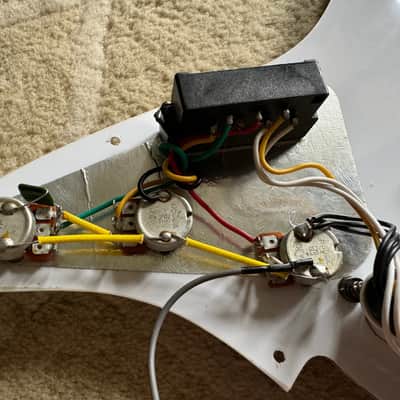 1990 FENDER MIM STRATOCASTER LOADED PICKGUARD - WHITE image 7