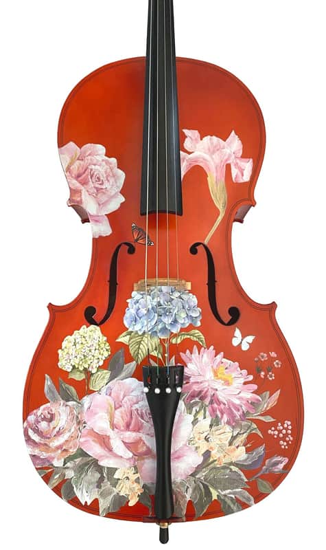 Floral Cello Outfit 3/4 Pearl fine tuners image 1