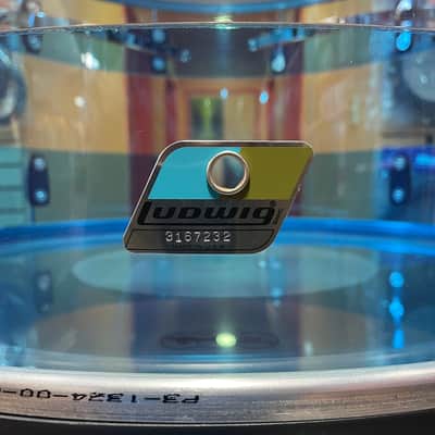 Ludwig Vistalite 50th-Anniversary Pro Beat 3-Piece Shell Pack with Matching Snare Drum; Blue/Clear/Blue image 12