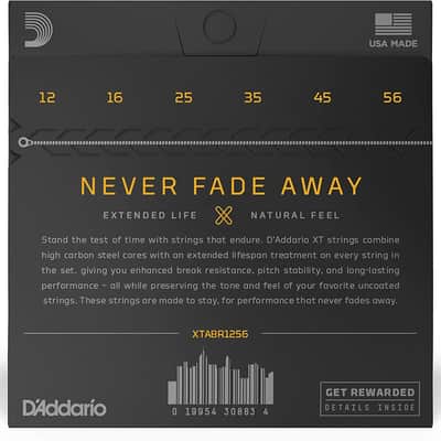 D'addario XTABR1256 2-56 Light Top/Medium Bottom, XT 80/20 Bronze Coated Acoustic image 2