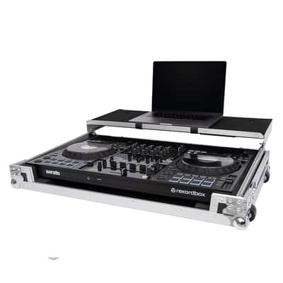 Headliner Flight Case Compatible with Pioneer DJ DDJ-FLX10 with Laptop Platform & Wheels