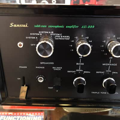 Sansui AU-999 Integrated Stereo Amplifier Black Wood Veneer image 3