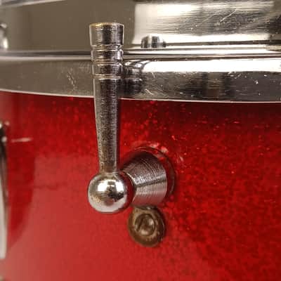 Ludwig 6.5x14"#912 School Festival Red Sparkle 3Ply Mahogany Vintage 60s #458125 image 6