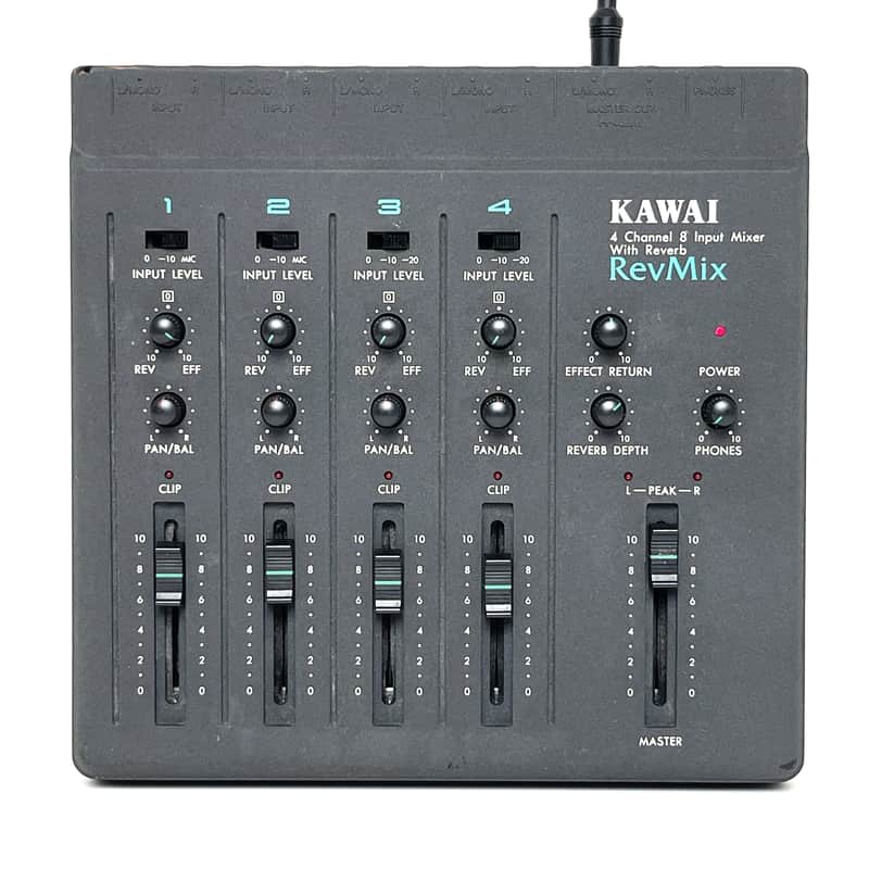 Kawai  RevMix w/Power supply 8  Input Analog Mixer & Reverb Effects Rare Made in Japan 1980s Worldwide Shipment image 1