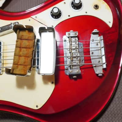 Rare 1965–1966 Teisco Spectrum Series EBX-200 Bass Metallic Red Vintage MIJ Bizarre Bass image 14