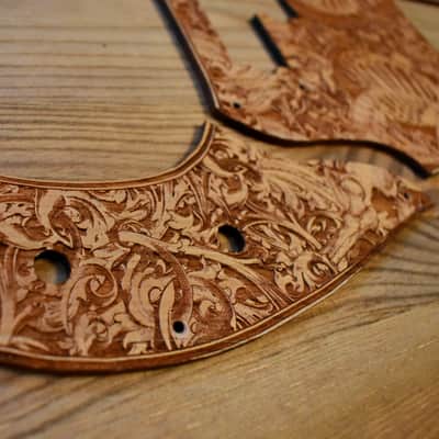 Custom Pickguard for Fender Precision Bass – Unique Guitar Laser Engraved Wooden Scratchplate image 6