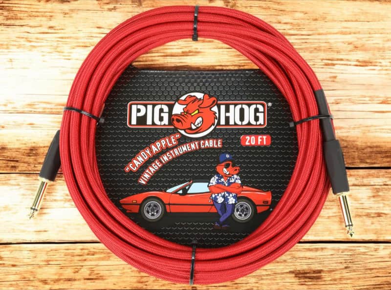 Lifetime Warranty! Pig Hog PCH20CA Candy Apple Red 1/4" / 1/4" Instrument Cable - 20' image 1