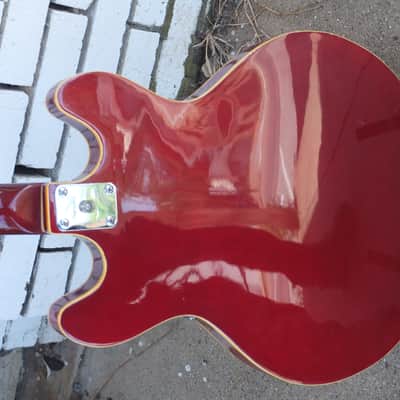 Crest 335 Style Semi-Hollow Electric Guitar 1970's - Cherry Red image 5