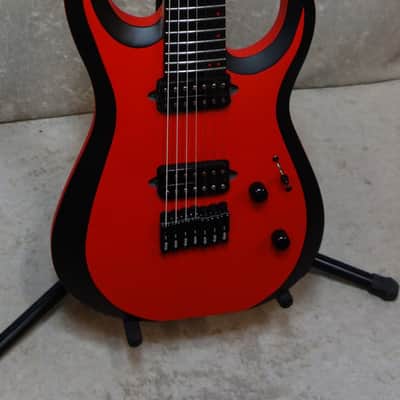 In Stock! Jackson Pro Plus Series DK Modern MDK7 HT 7 string guitar / Satin Red w/ Black bevels image 4