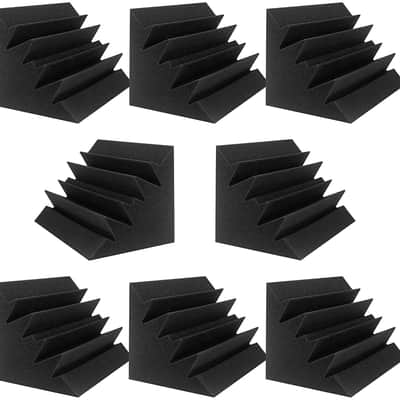 8 Pack Acoustic Foam Bass Trap Studio Foam 12" X 7" X 7" Soundproof Padding Wall Panels Corner Block image 1