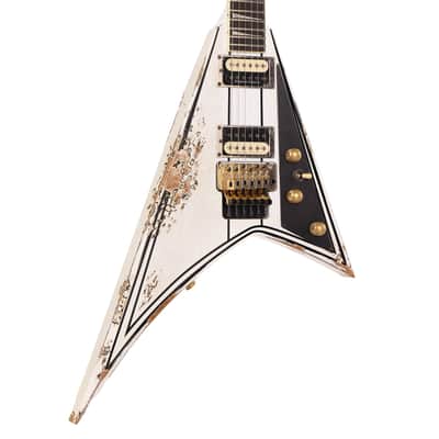 Jackson Custom Shop RR Rhoads Nitro Tour Relic White with Black Pinstripes image 1