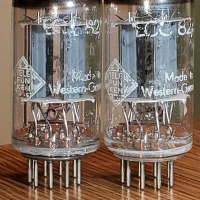 Telefunken 12AU7/ECC82 mdeical grade / red tip matched pair MaxiPreamp2/TV-7 tested (2) tube lot image 1