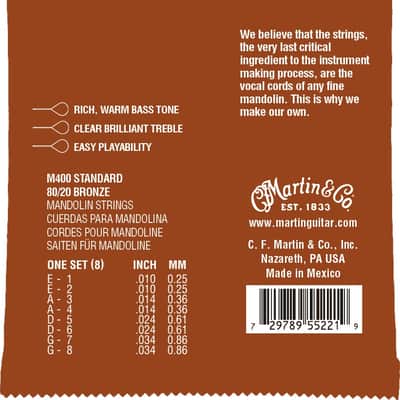 Martin M400 Light Mandolin Strings image 2