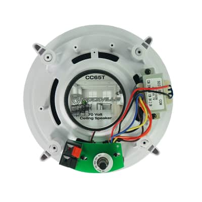 2) Rockville CC65T White 6.5" Commercial 70v Ceiling Speakers For Restaurant image 3