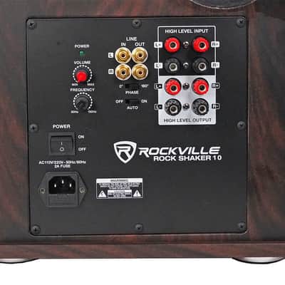 Rockville Rock Shaker Dark Wood 600w 10" Powered Home Theater Subwoofer Sub image 6