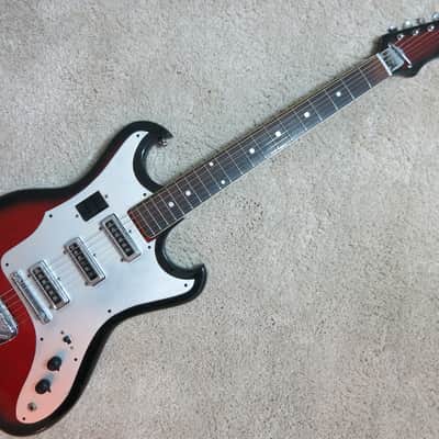Vintage 1960s Teisco Tulio MIJ Bizarre Guitar Sunburst Garage Surf Rock image 1