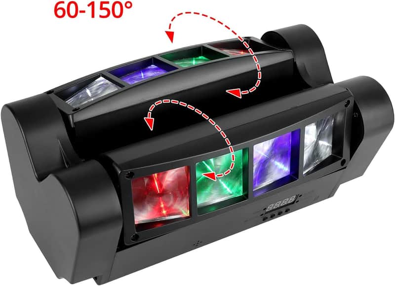 Moving Head DJ Lights, 8 x 3W RGBW Beam Stage Light, 540 Degree XY Axis with 4 Lighting Modes, Sound Activated DMX512 for Disco, Karaoke, Party, Stage, DJ Events image 1