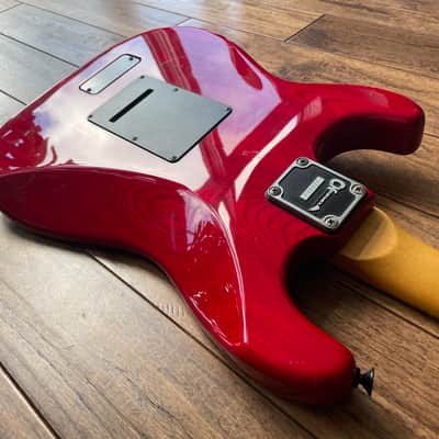 Vintage 1993 Charvel by Jackson CST-070 Super Strat Electric Guitar Active Pickups Transparent Red image 13