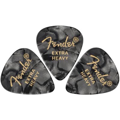 Fender Premium Celluloid 351 Shape Guitar Picks, Extra Heavy, Black Moto, 12-Pack image 3
