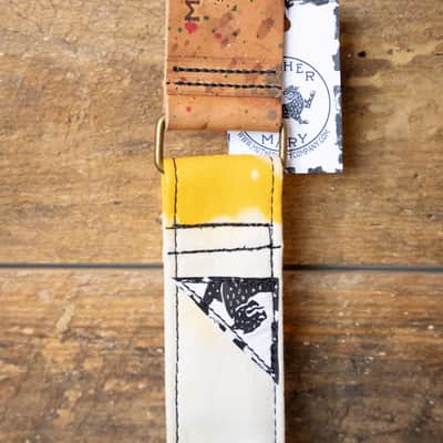 Mother Mary Yellow Bleached Guitar Strap image 4