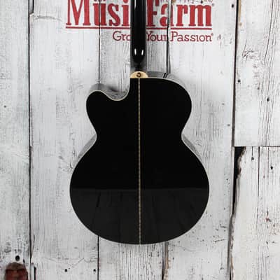 Epiphone J-200 EC Studio Jumbo Body Acoustic Electric Guitar Black Finish image 8