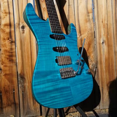 Ibanez Signature MMN1 Martin Miller - Transparent Aqua Blue 6-String w/ Case 2023 image 6