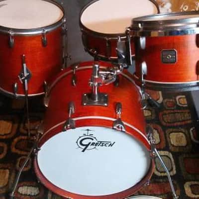 Gretsch Broadkaster Vintage Drum Set Satin Burnt Orange image 1