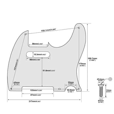 Vintage 5-Hole Tele Pickguard 3 Ply Electric Guitar Pickguard Scratch Plate for USA/Mexican Vintage Style Fender Tele Telecaster JT/HB-18 Vintage White image 2