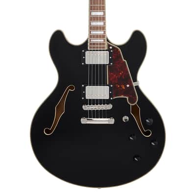 D'Angelico Premier DC Semi-Hollow Electric Guitar -  Solid Black image 4