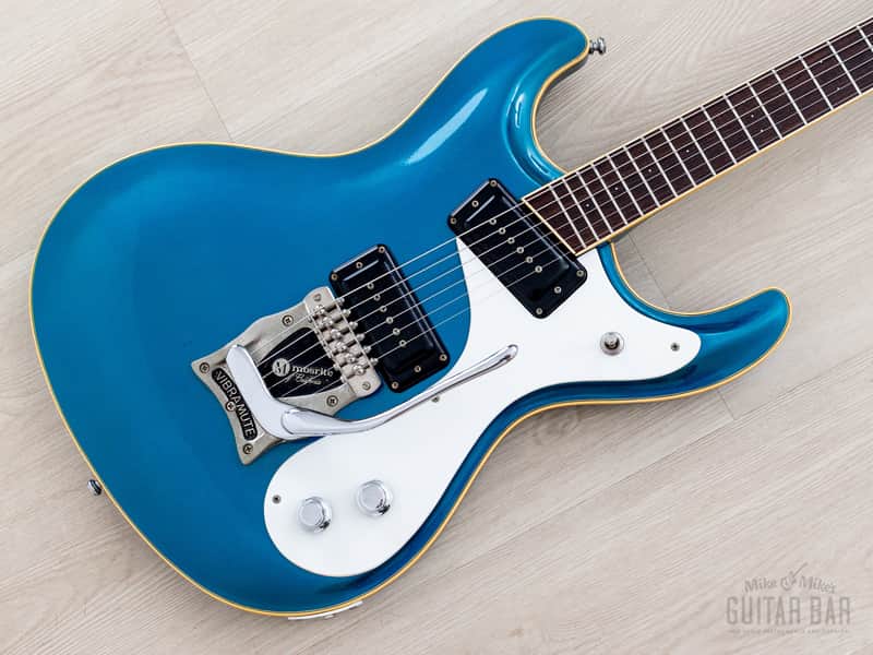 1996 Mosrite Ventures Model '63 Vintage Reissue Sidejack Blue w/ Vibramute & Case, Kurokumo image 1