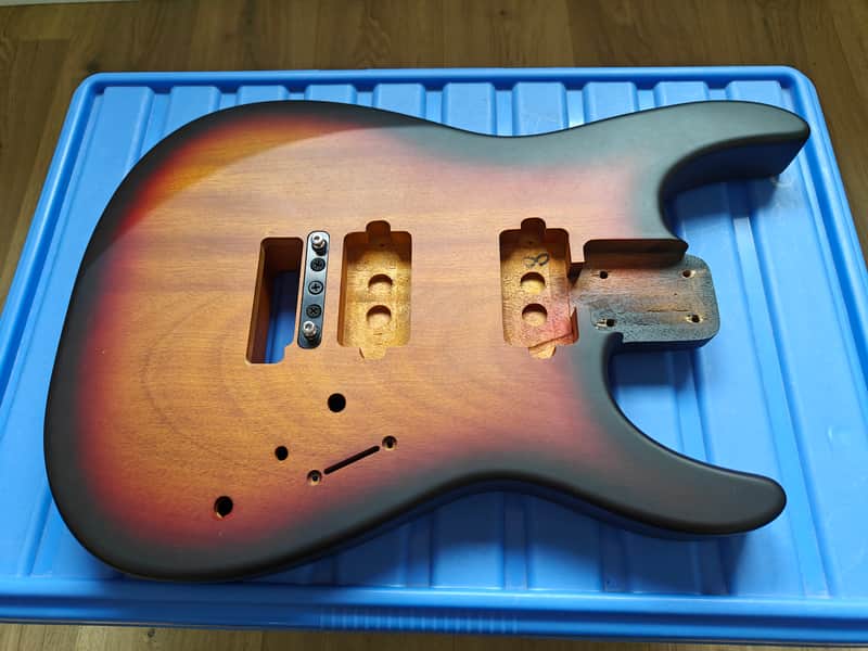 BODY EART EYP-Omni24, Modern ST Style 6 Strings, Roasted #2Book-match Mahogany Solid Bady,24 Stainless Steel Frets image 1
