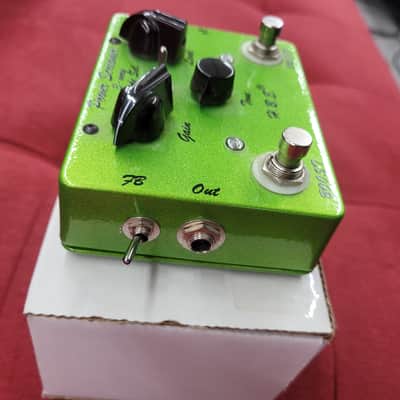 HomeBrew Electronics Power Screamer with Fat Boost Overdrive Pedal - Lime Green Sparkle image 3