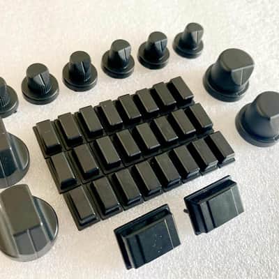 silver knobs/buttons set compatible TB-303 RE-303 TT-303
