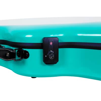 Crossrock Lightweight Deluxe Fiberglass Case with TSA Lock for 4/4 Classical Guitar-Mint Blue image 9