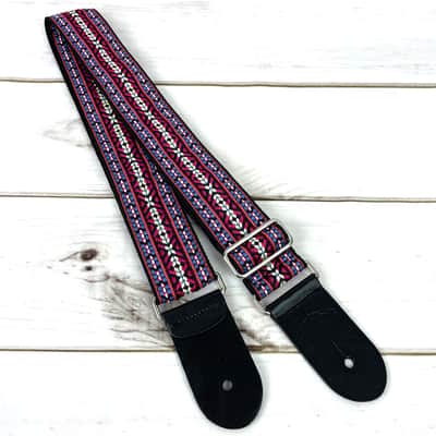 Walker & Williams H-19-M Vintage Series Strap Red, Blue & Cream Yucatan Style Weave image 7