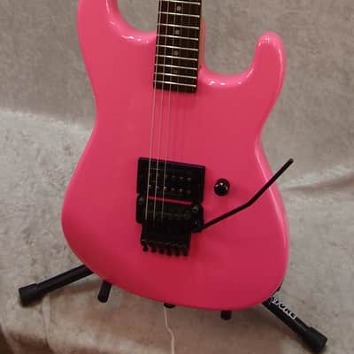 1988 USA Jackson San Dimas guitar Bubble Gum Pink w/ Duncan Custom 5 & case image 2