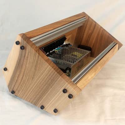 3U / 56hp Eurorack case EVA • Rails + Threaded strips / Walnut / Powered image 4