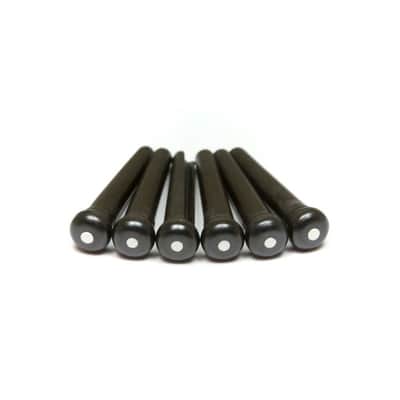 Graph Tech Tusq 6 Bridge Pin Pack Black 2mm White Dot image 1