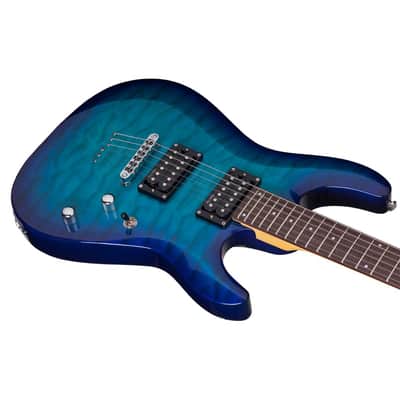 Schecter C-6 Plus Series Electric Guitar - Ocean Blue Burst image 4
