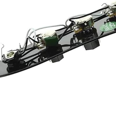 Fully Loaded Control Plate Pre-Wired Control Plate with Wiring Harness for Jazz J Bass Black image 3