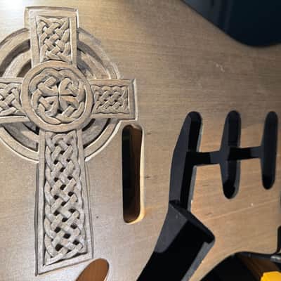 Strat body carved by McMahon Artistry Infinity Cross - Nitrocellulose image 1