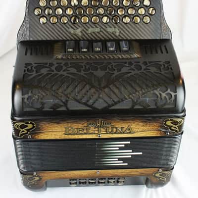 NEW Antique Copper Beltuna "Azteca" Cuadro Vivo Diatonic Button Accordion LMM 34 12 GCF Sol image 2