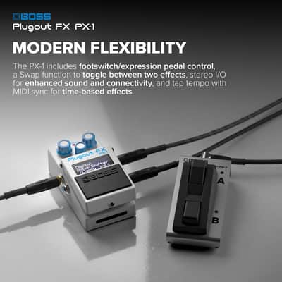 BOSS PX-1 Plugout FX | Innovative Convertible Hardware Platform | Up To 16 Iconic BOSS Effects in One Compact Pedal | Authentic Tone & Response | Pedalboard Space-Saver image 2
