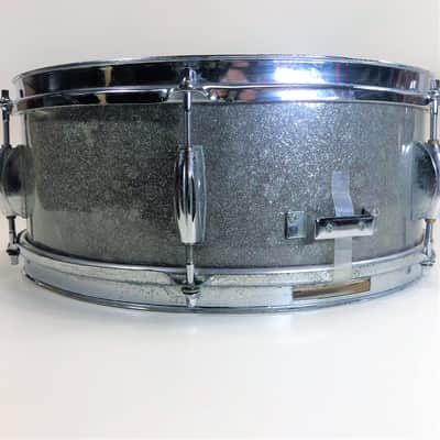 Vintage Del-Rey Plywood Snare Drum '60s Silver Sparkle image 3