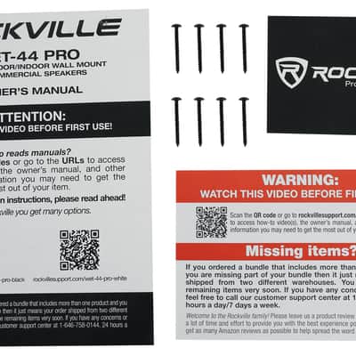 (6) Rockville WET-44 PRO Dual 4" 4-Way Swivel 70V Commercial Speakers in Black+Amp image 11