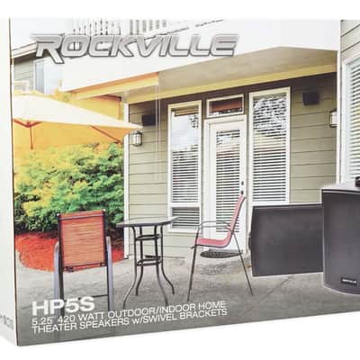 (2) Rockville HP5S BK Black 5.25" Outdoor/Indoor Swivel Wall Mount Home Speakers image 7